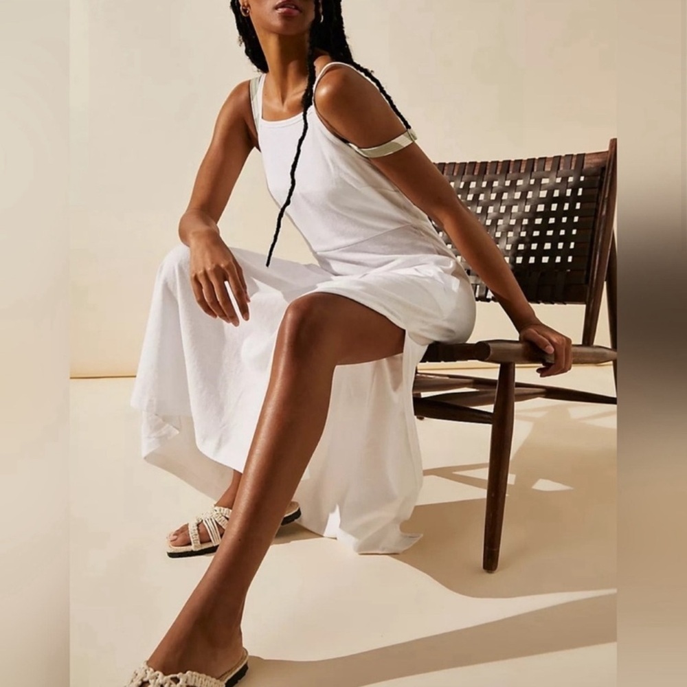 Free People Beach Essential Square Neck Maxi Dress in White Size Large N… - Picture 3 of 10